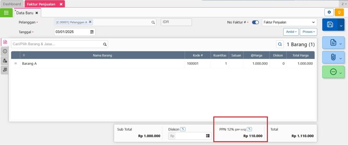 Cara merubah ppn 12% di accurate online