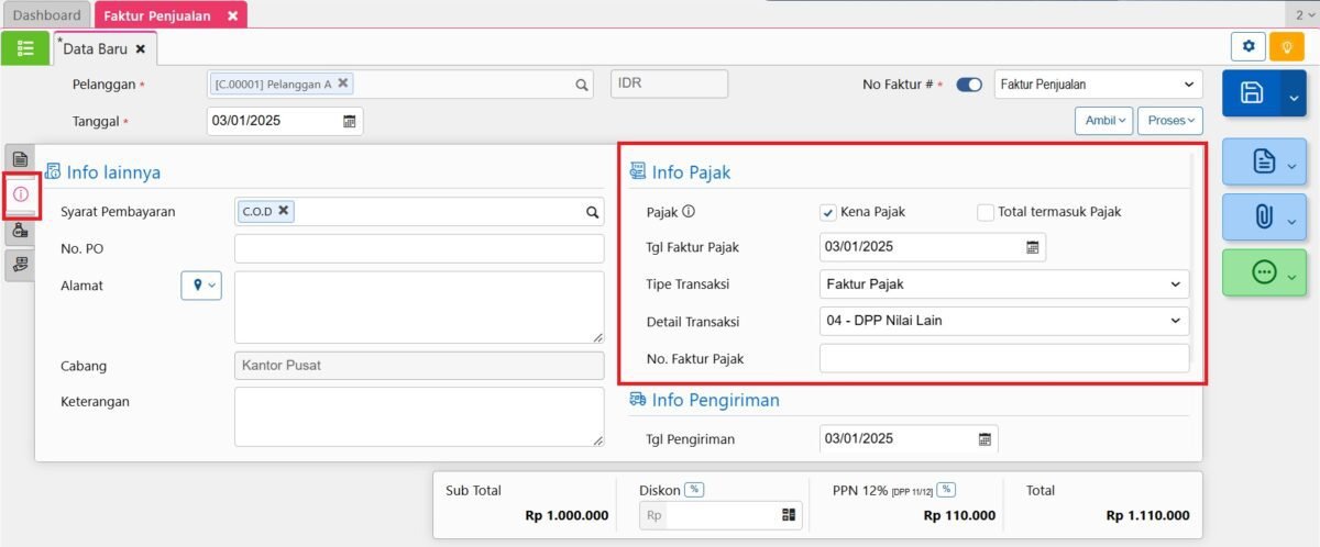 Cara merubah ppn 12% di accurate online