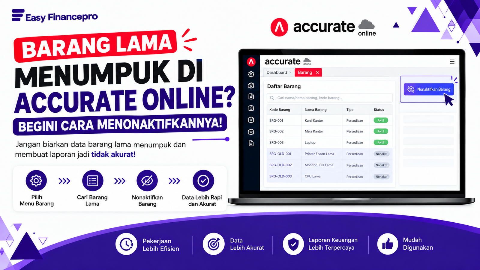 Barang Lama Menumpuk di Accurate Online? Begini Cara Menonaktifkannya!